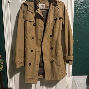 a new day Khaki Double-Breasted Trench Coat